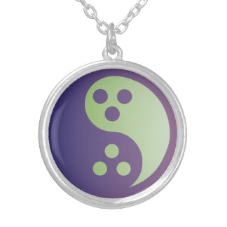 Dudeism Yin-Yang Bowling Ball Silver Necklace