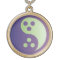 Dudeism Yin-Yang Bowling Ball Silver Necklace