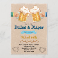 Dudes and diaper party invitation