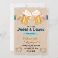 Dudes and diapers store invitations