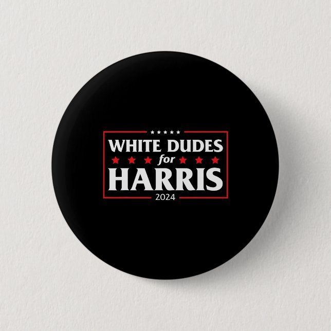 Dudes For Harris-kamala 2024  Button (Front)