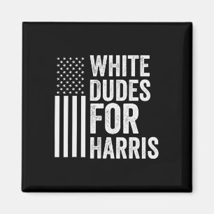 Dudes For Harris Support President Kamala Usa Flag Magnet