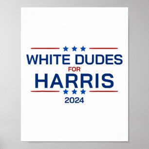 Dudes For Kamala Harris 2024 Retro Button Election Poster