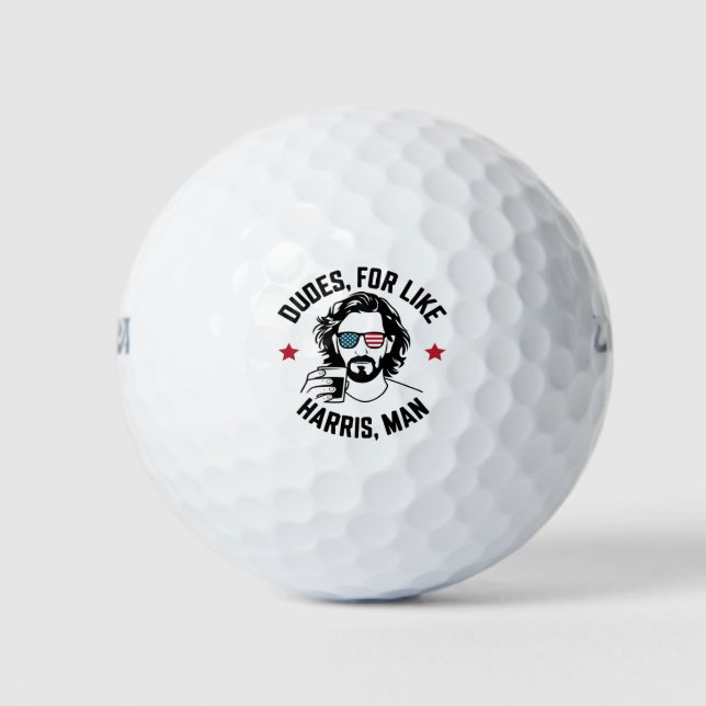 Dudes For Like Harris Man White Dudes For Harris  Golf Balls (Front)