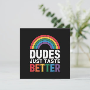 Dudes Just Taste Better Funny Gay Pride LGBTQ Gift Invitation
