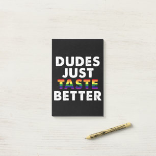 Dudes Just Taste Better Gay Pride Gift Idea Post-it Notes