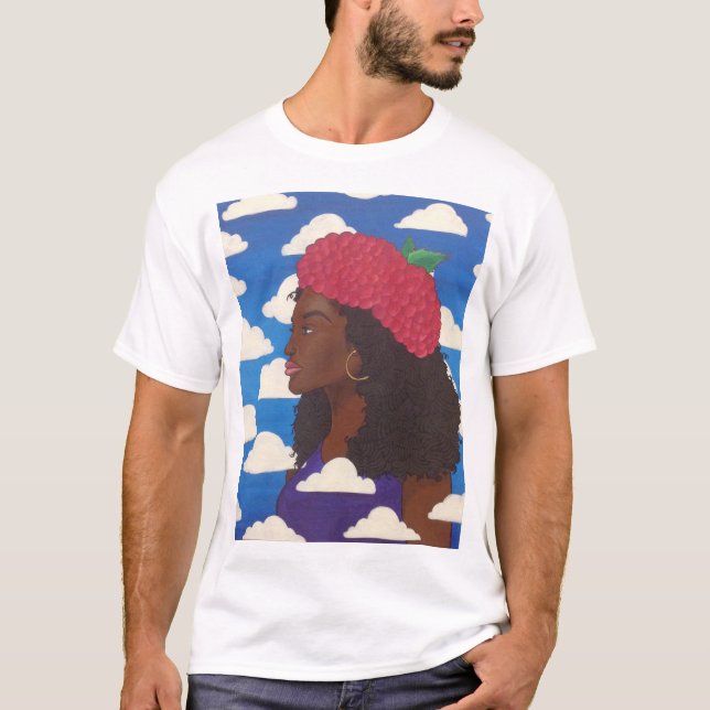 Dude's Raspberry Beret White T T-Shirt (Front)