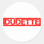 Dudette Stamp Classic Round Sticker