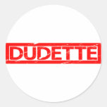 Dudette Stamp Classic Round Sticker