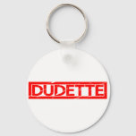 Dudette Stamp Keychain