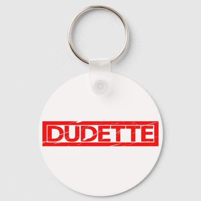 Dudette Stamp Keychain (Front)