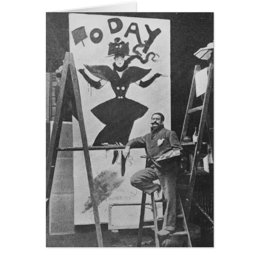 Dudley Hardy painting a poster Cards (Front)