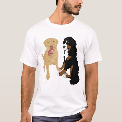 Dudley Labrador and Bernese Mountain Dog   T_Shirt