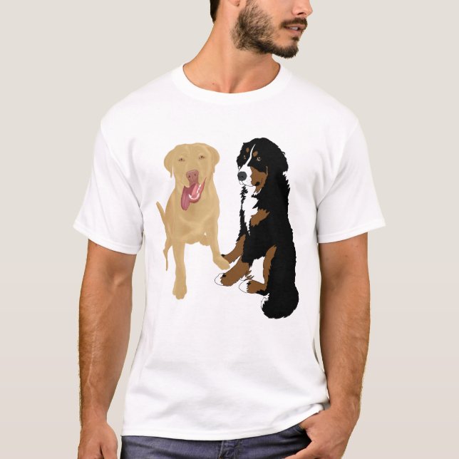 Dudley Labrador and Bernese Mountain Dog   T-Shirt (Front)