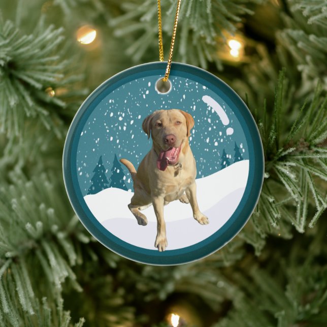 Dudley Labrador Christmas  Ceramic Ornament (Tree)