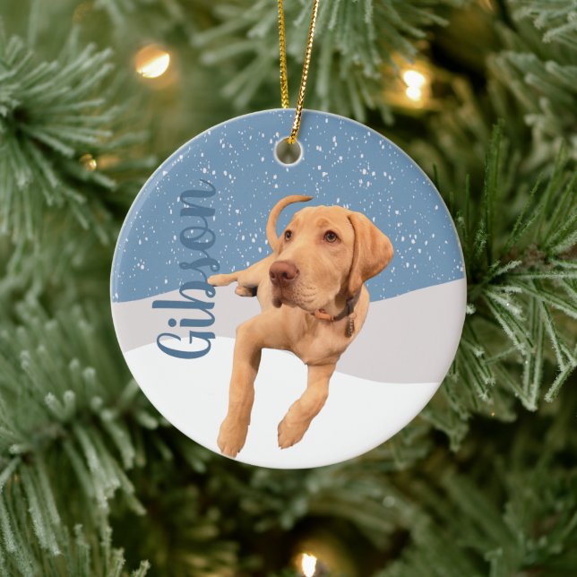 Dudley Labrador Christmas  Ceramic Ornament (Tree)