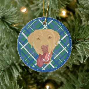 Dudley Labrador Christmas Ceramic Ornament