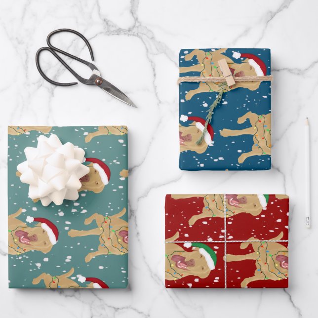 Dudley Labrador Christmas  Wrapping Paper Sheets (Front)