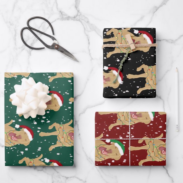Dudley Labrador Christmas  Wrapping Paper Sheets (Front)