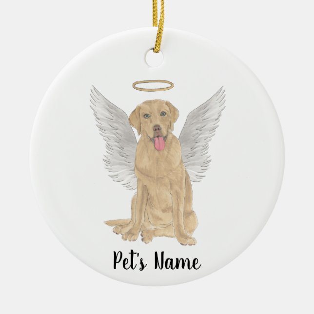 Dudley Labrador Sympathy Memorial Ceramic Ornament (Front)