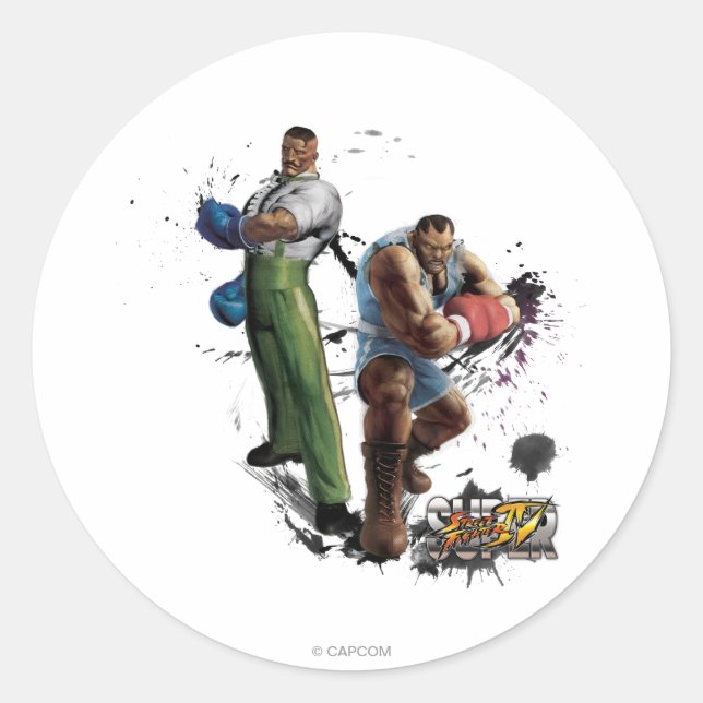 Dudley Vs. Balrog Classic Round Sticker (Front)