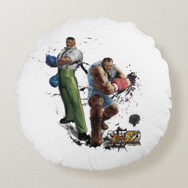 Dudley Vs. Balrog Round Pillow (Front)