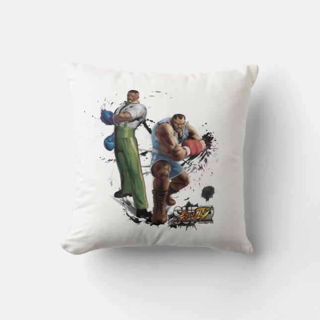 Dudley Vs. Balrog Throw Pillow (Front)
