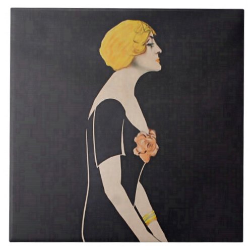 Dudovich Art Deco Illustration For Rare Italian Fi Ceramic Tile