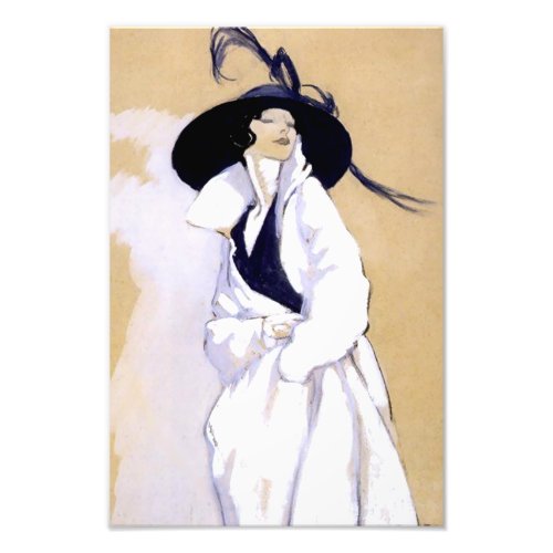 Dudovich Art Deco Illustration Woman In A White C Photo Print