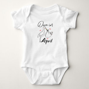 Due In April Cute Swan Carrying A Funny New Baby Bodysuit