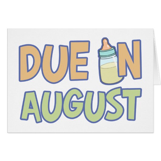 Due In August Cards (Front Horizontal)