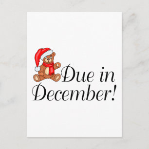 Due In December Postcard
