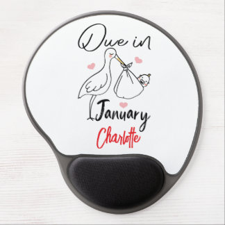 Due In January Cute Swan Carrying A Funny New Baby Gel Mouse Pad