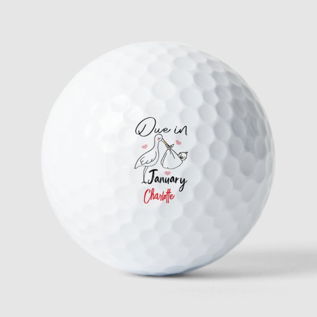 Due In January Cute Swan Carrying A Funny New Baby Golf Balls (Front)