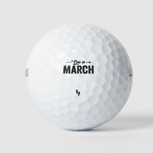 Due In March Baby Announcement Pregnancy Gift  Golf Balls