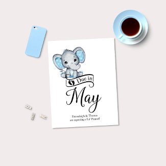 Due in May Little Peanut Baby Boy Elephant