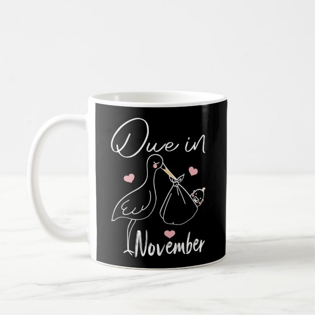 Due In November Funny Swan Carrying A Cute New  Coffee Mug (Left)