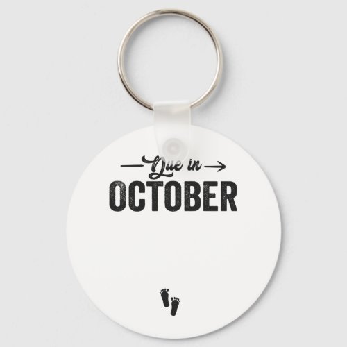 Due in October Baby Announcement Pregnancy Gift  Keychain