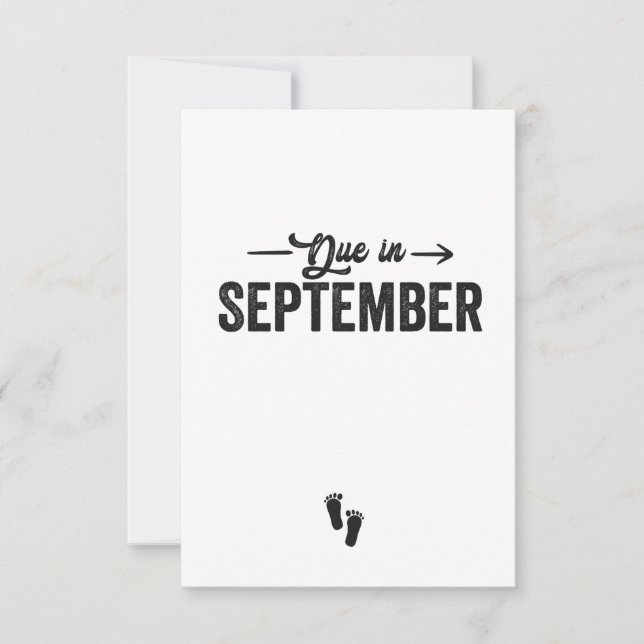 Due in September Announcement Pregnancy Gift  (Front)