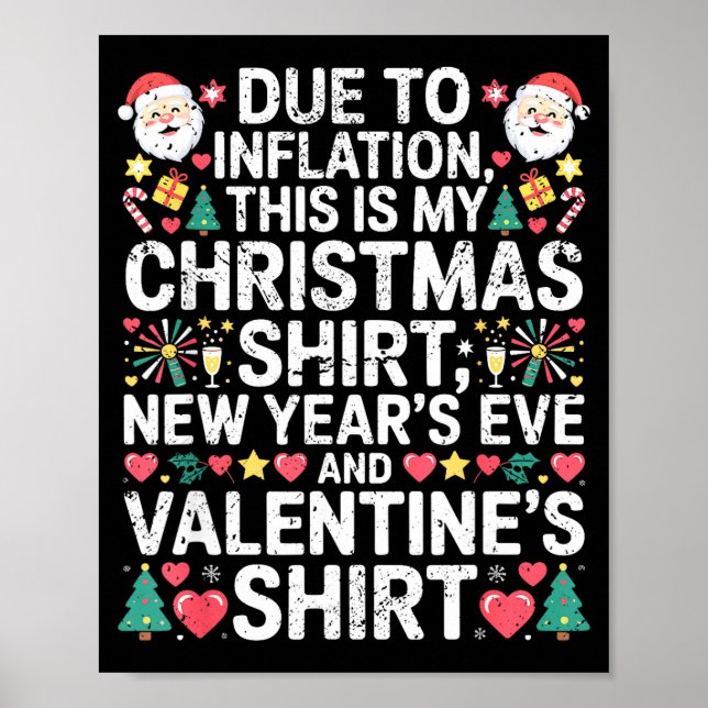 Due To Inflation Christmas New Year Valentine Funn Poster (Front)