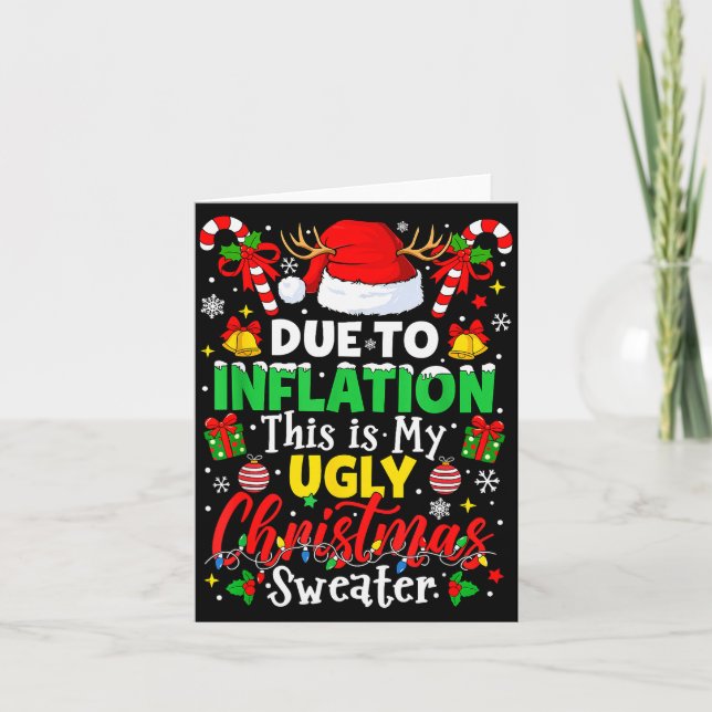 Due To Inflation This Is My Ugly Sweater Family Ch Card (Front)