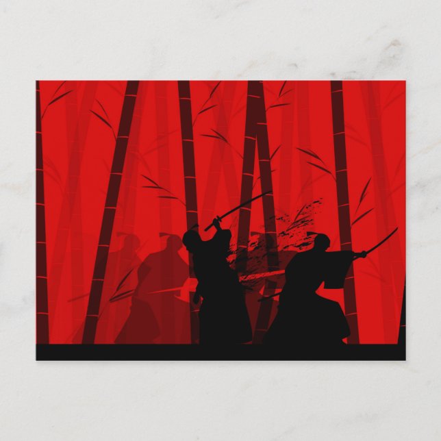 Duel in the Red Bamboo - Samurai Postcard (Front)