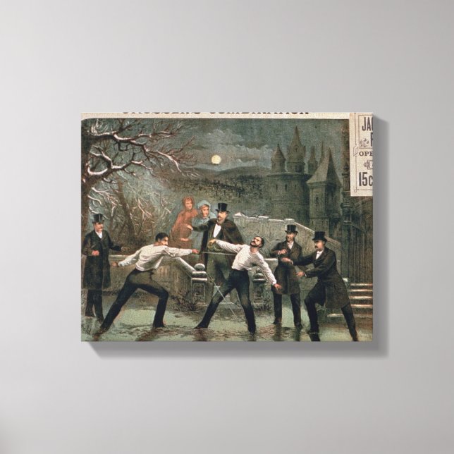 'Duel in the Snow', poster for 'The Banker's Daugh Canvas Print (Front)