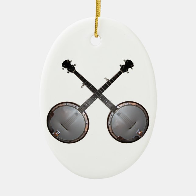 Dueling Banjos Chistmas Year Templat Ornament (Front)