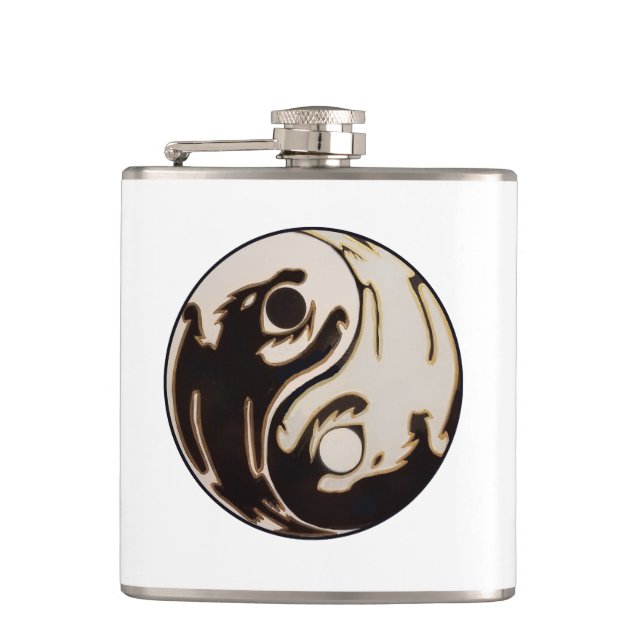 Dueling Dragon Yin Yang Flask (Front)
