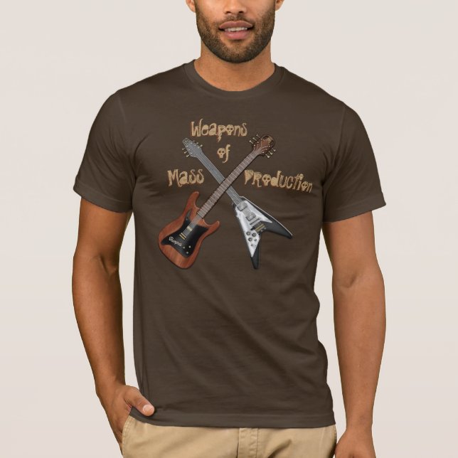 Dueling Guitars - Weapons of Mass Production T-Shirt (Front)
