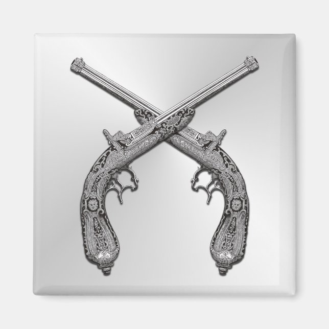 Dueling Pistols Silver Magnet (Front)