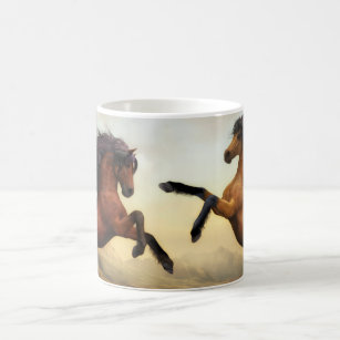 Dueling Stallions Painting Mug