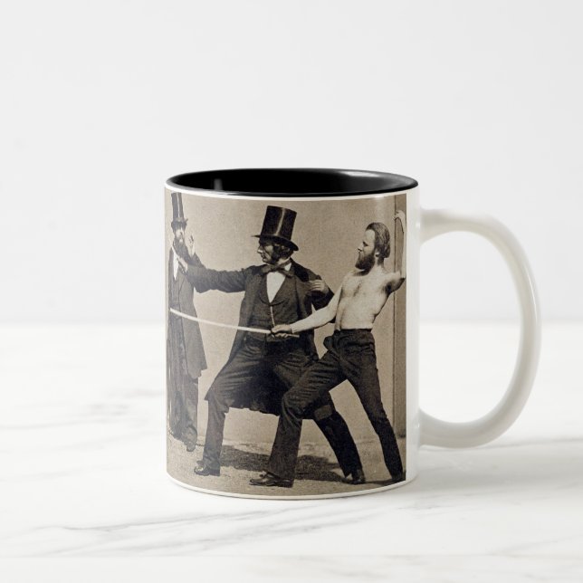 Duelling (photo) Two-Tone coffee mug (Right)