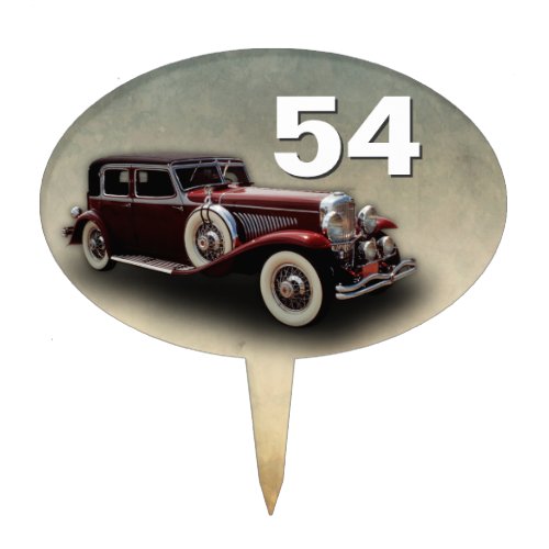 DuesenbergDuesy Model J Classic Car Personalized Cake Topper